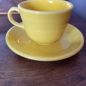 Homer Laughlin Fiesta Cup and Saucer Yellow HLC